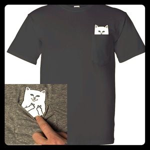 Classic RIPNDIP Black T-shirt w Sarcatstic Kitty